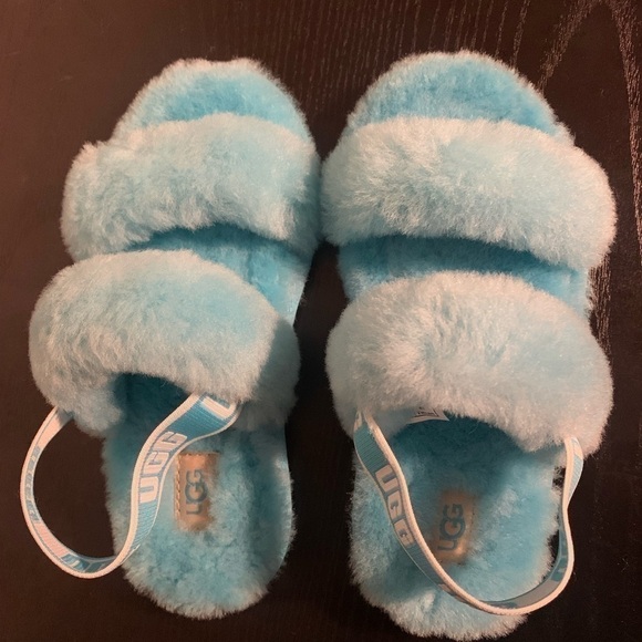 New TODDLER KIDS UGG OH YEAH OASIS‎ BLUE SANDALS SLIDE SLIPPER # boy girl unisex - Picture 6 of 8